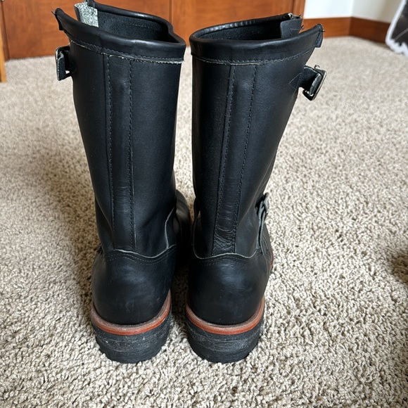 CHIPPEWA USA MADE 27899 Black Leather Steel Toe Motorcycle Engineer Boot - Picture 4 of 5